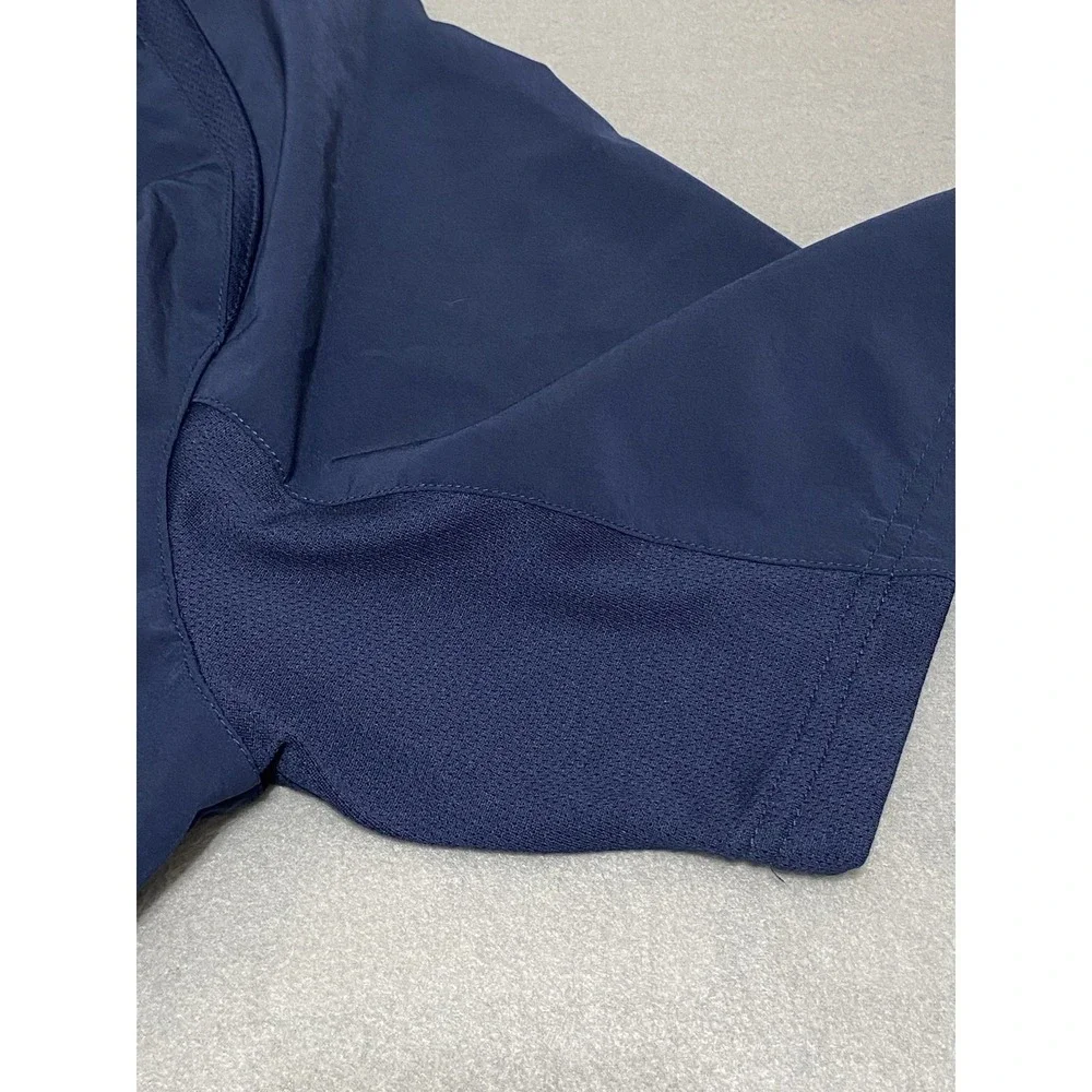 Adidas‎ Mens Navy Blue Quarter Zip Short Sleeve Performance Pullover Top Large